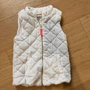 Gymboree Quilted Cream Sleeveless Puffer Vest with Gold Zipper
